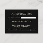 Black Gold Leopard Salon Ernennung Erinnerung Terminkarte (Rückseite)