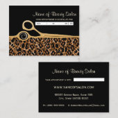 Black Gold Leopard Salon Ernennung Erinnerung Terminkarte (Vorne/Hinten)