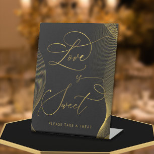 Black & Gold Liebe ist süß nehmen eine Leckerei Ge Sockelschild