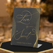 Black & Gold Liebe ist süß nehmen eine Leckerei Ge Sockelschild