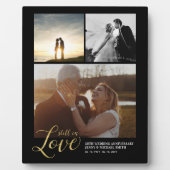 Black & Gold Liebe Jubiläum Foto Block Fotoplatte (Vorderseite)