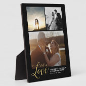 Black & Gold Liebe Jubiläum Foto Block Fotoplatte (Seite)