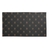 Black Gold Lilie Elegantes Luxusmuster Kissenbezug (Rückseite-Links)