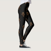 Black Gold Lilie Elegantes Luxusmuster Leggings (Rechts)