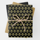 Black Gold Lilie French Wrapping Sheet Set Geschenkpapier Set (Beispiel)