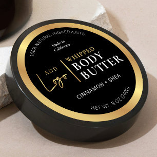 Black & Gold Logo Body Butter Jubiläum-Label Runder Aufkleber