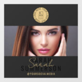 Black Gold Logo Social Media Makeup Studio Fensteraufkleber (Blatt)