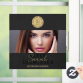 Black Gold Logo Social Media Makeup Studio Fensteraufkleber (Zuhause)
