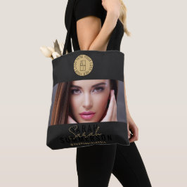 Black Gold Logo Social Media Makeup Studio Tasche