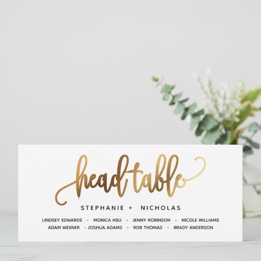 Black Gold Lovely Script Typografy Wedding (Stehend Vorderseite)