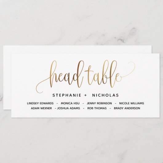 Black Gold Lovely Script Typografy Wedding (Vorne/Hinten)