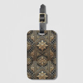 Black & Gold Luxe Barock Gepäckmarke Gepäckanhänger (Vorderseite Vertikal)