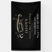 Black & Gold Luxury Auto Detailing Car Cleaning Banner (Vertikal)