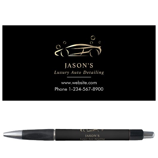 Black & Gold Luxury Auto Detailing Car Cleaning Kugelschreiber