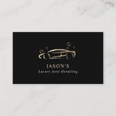 Black & Gold Luxury Auto Detailing Car Cleaning Visitenkarte (Vorderseite)