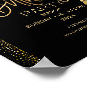 Black Gold Luxury Happy Birthday Party Poster (Ecke)