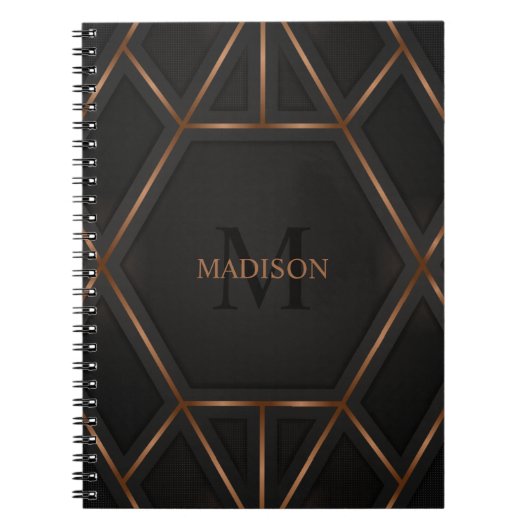 Black Gold Luxury Modern Minimal Abstrakt Notizblock (Vorderseite)