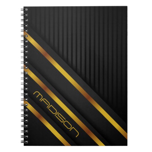 Black Gold Luxury Modern Minimal Abstrakt Notizblock (Vorderseite)