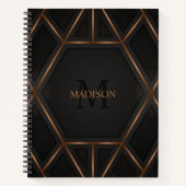 Black Gold Luxury Modern Minimal Abstraktes Notebo Notizblock (Vorderseite)