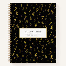 Black Gold Luxury Numbers Währungssymbole Muster