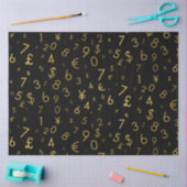 Black Gold Luxury Numbers Währungssymbole Muster Seidenpapier (Basteln)
