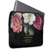 Black Gold Luxury Personalisiert Floral Laptopschutzhülle (Vorne Rechts)