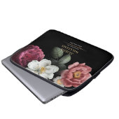 Black Gold Luxury Personalisiert Floral Laptopschutzhülle (Vorne Knopf)