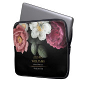 Black Gold Luxury Personalisiert Floral Laptopschutzhülle (Vorderseite Links)