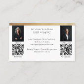 Black Gold Luxury Real Estate Agent Photo Luxe Visitenkarte (Rückseite)