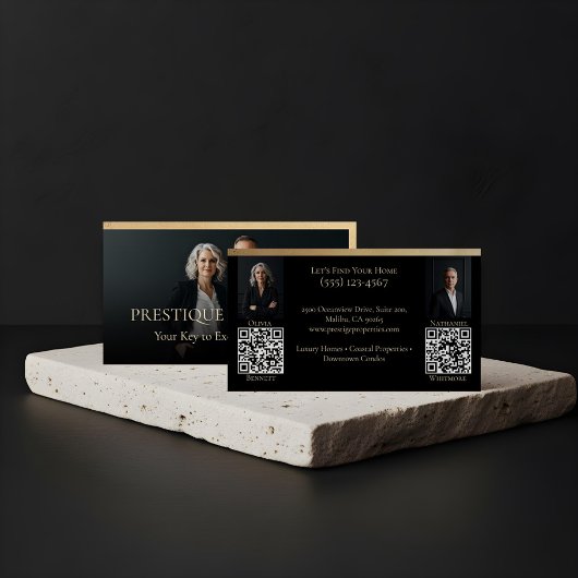 Black Gold Luxury Real Estate Agent Photo Luxe Visitenkarte