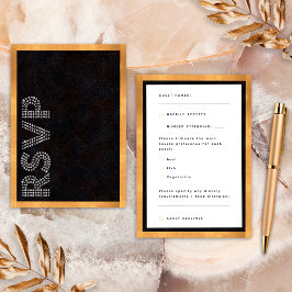 Black Gold Luxury Wedding RSVP Food Allergien Karte