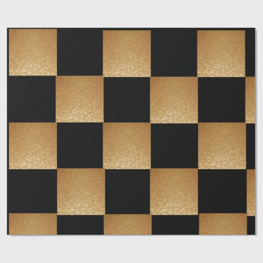Black & Gold Luxus 2022 Geschenkpapier (Flach)