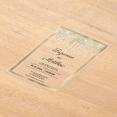 Black Gold Luxus Glitzer Tropfen Hochzeit Acryleinladungen (Ablage )