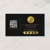 Black Gold Luxus Script QR Code Social Media Visitenkarte (Rückseite)