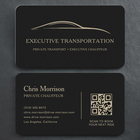 Black Gold Luxus-Transport QR Code Visitenkarte