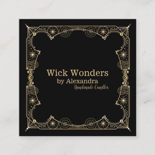 Black Gold Magic Apothecary Candle Quadratische Visitenkarte (Vorderseite)