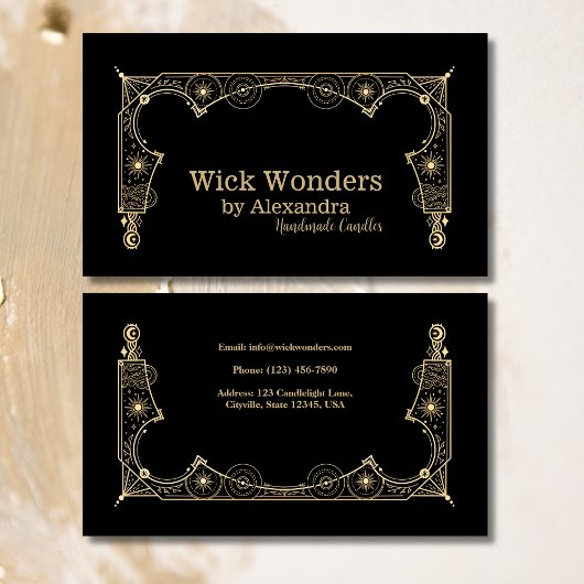 Black Gold Magic Apothecary Candle Visitenkarte