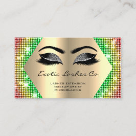 Black Gold Makeup Glitzer Lashes Rainbow QR Visitenkarte