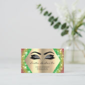 Black Gold Makeup Glitzer Lashes Rainbow QR Visitenkarte (Stehend Vorderseite)