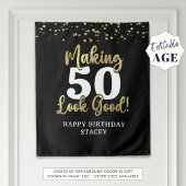 Black Gold Making AGE sehen gut Name Confetti Wandteppich