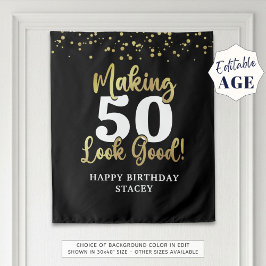 Black Gold Making AGE sehen gut Name Confetti Wandteppich