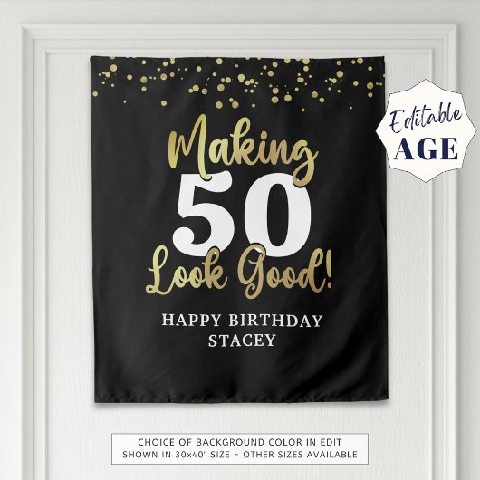 Black Gold Making AGE sehen gut Name Confetti Wandteppich