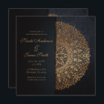 Black & Gold Mandala Elegante Hochzeit Einladung<br><div class="desc">Black & Gold Mandala Elegante Hochzeitsheirat Einladung. Passen Sie an,  wie Sie gewollt haben. von Visnezh</div>
