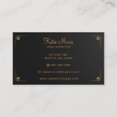 Black Gold Mandala Elegante Visitenkarte (Rückseite)