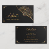 Black Gold Mandala Elegante Visitenkarte (Vorne/Hinten)