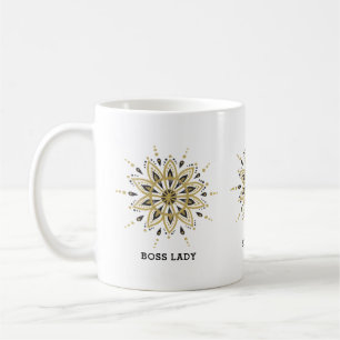 Black & Gold Mandala Kaffeetasse