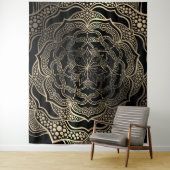 Black & Gold Mandala Schöne Stylish Foto Booth Wandteppich (Beispiel)