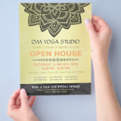 Black Gold Mandala YOGA Massage Therapie Open Hous Flyer (Hand)