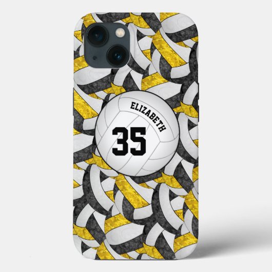 Black Gold Mannschaft Geschenke Mädchen Volleyball Case-Mate iPhone Hülle (Rückseite)