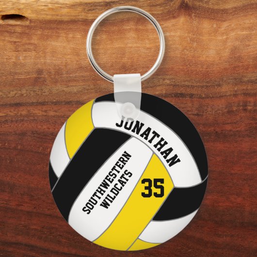 Black Gold Mannschaft nennt Jungs Volleyball Schlüsselanhänger (Rückseite)